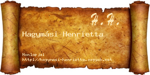 Hagymási Henrietta névjegykártya