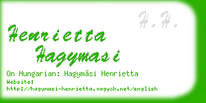 henrietta hagymasi business card